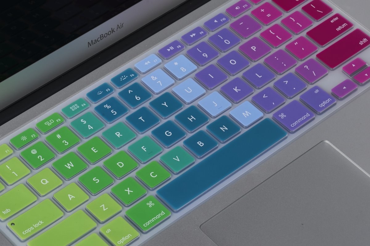 the silicon keyboard protector in rainbow colors