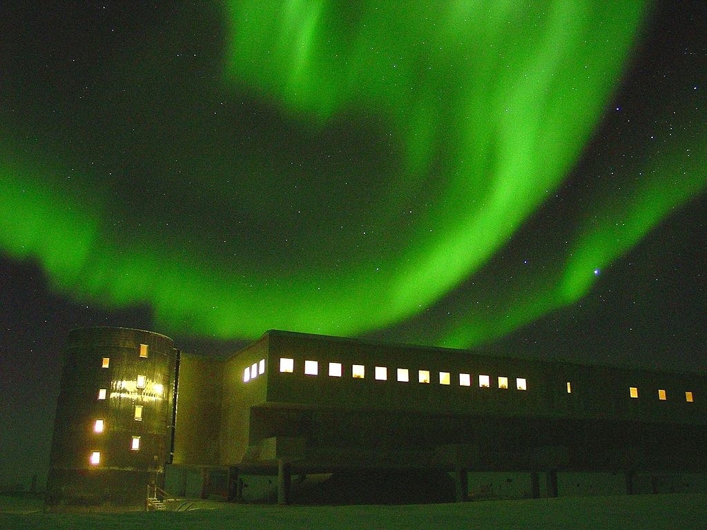 aurora australis over the base