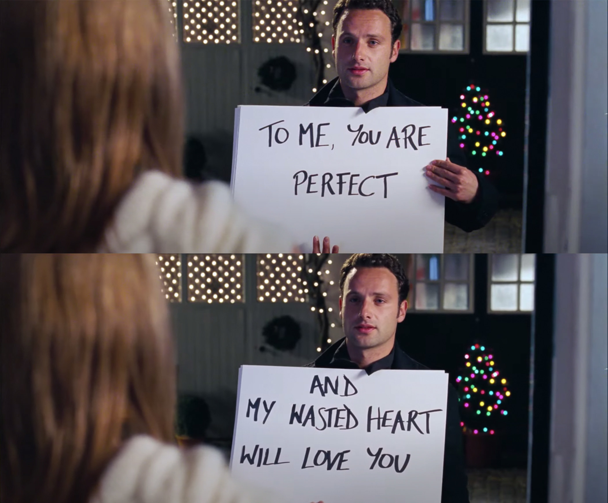 His posters say, &quot;to me you are perfect, and my wasted heart will love you&quot;