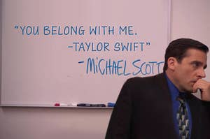 Michael scott pretending he wrote you belong with me