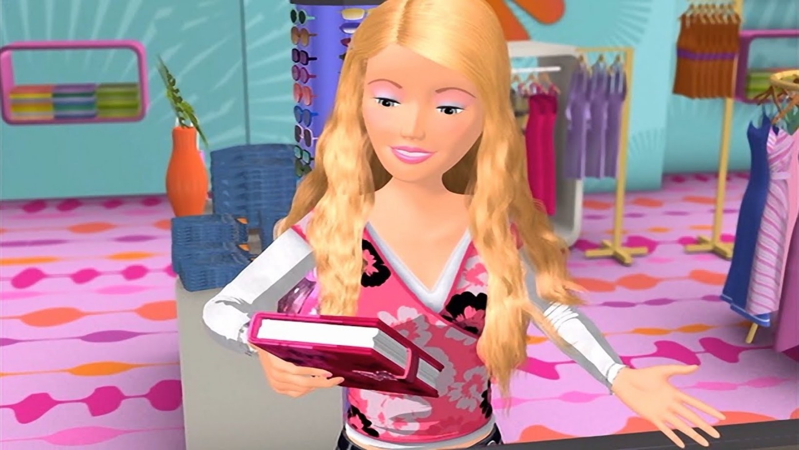 Barbie holding a locked diary