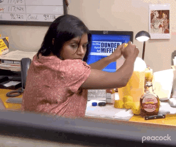Kelly Kapoor from The Office telling someone to just leave her alone