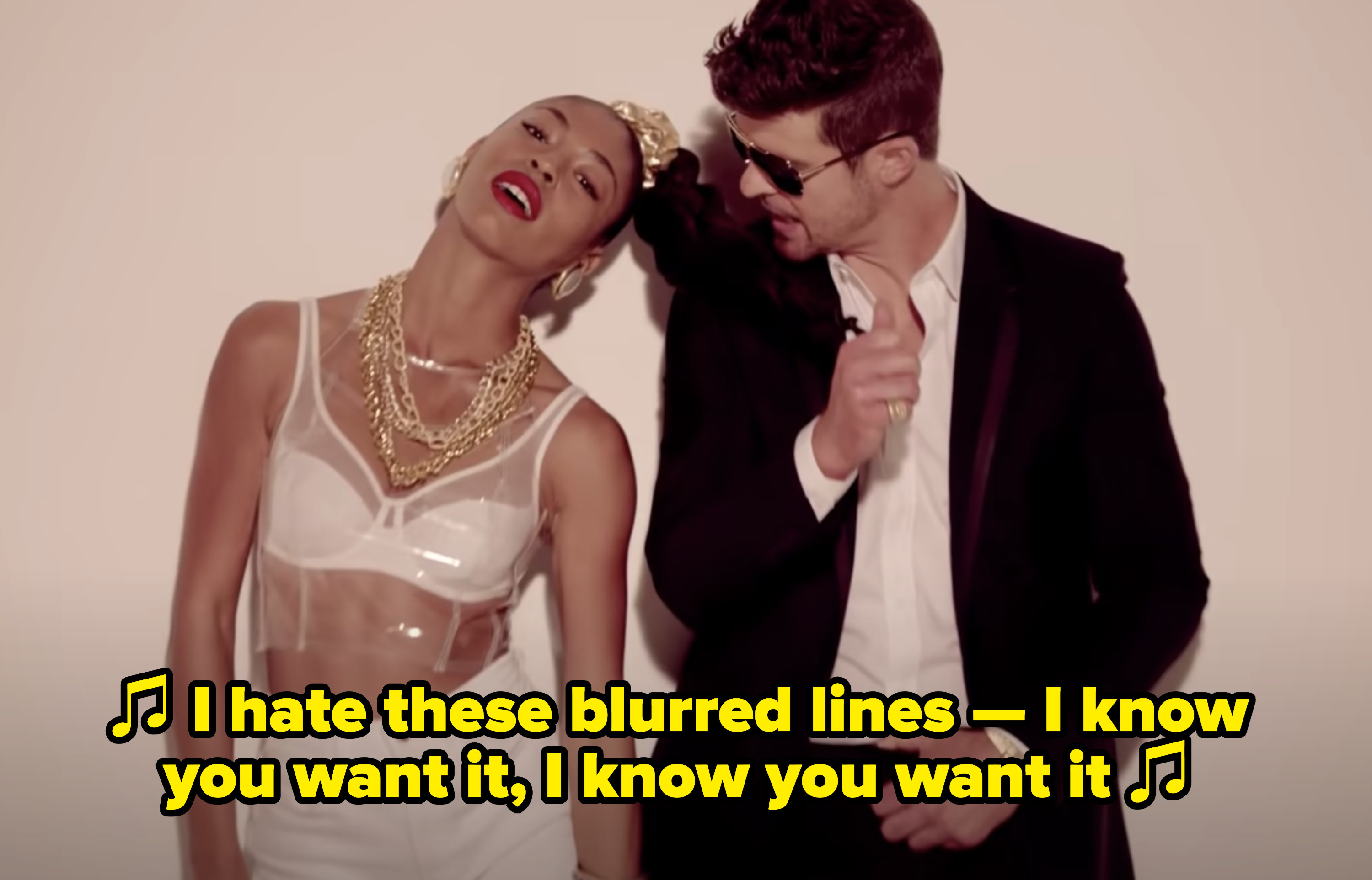 Robin Thicke singing: &quot;I hate these blurred lines — I know you want it, I know you want it&quot;