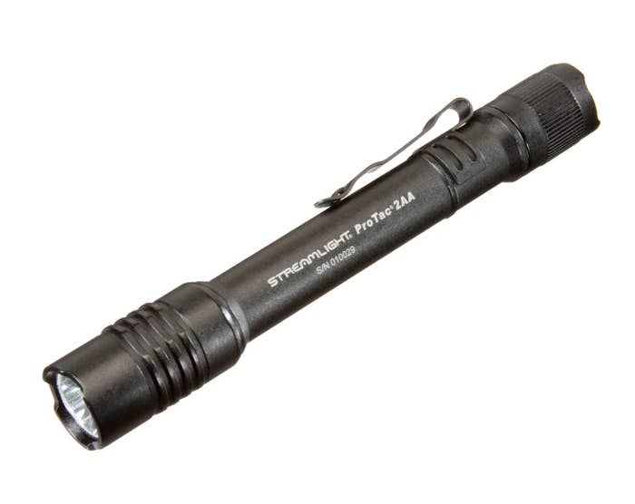 a black thin flashlight
