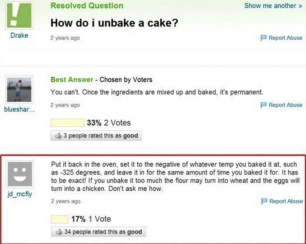 31 Hilarious Yahoo Answers Posts