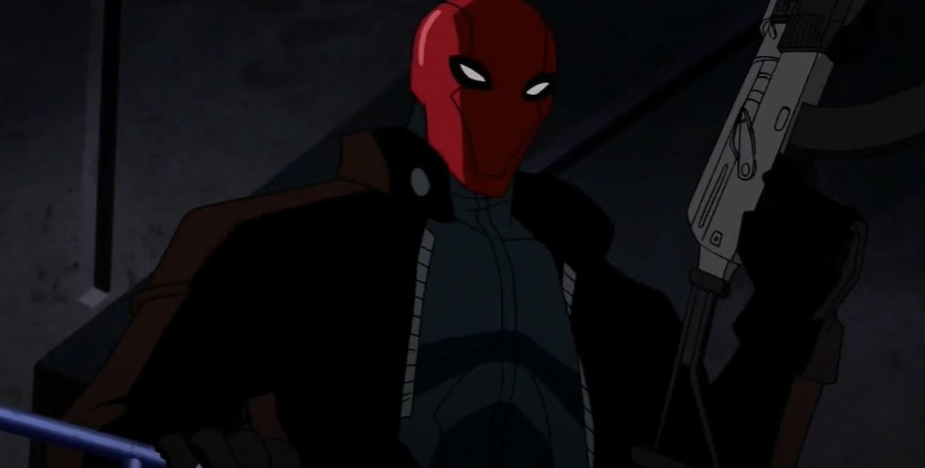 Red Hood holding a gun