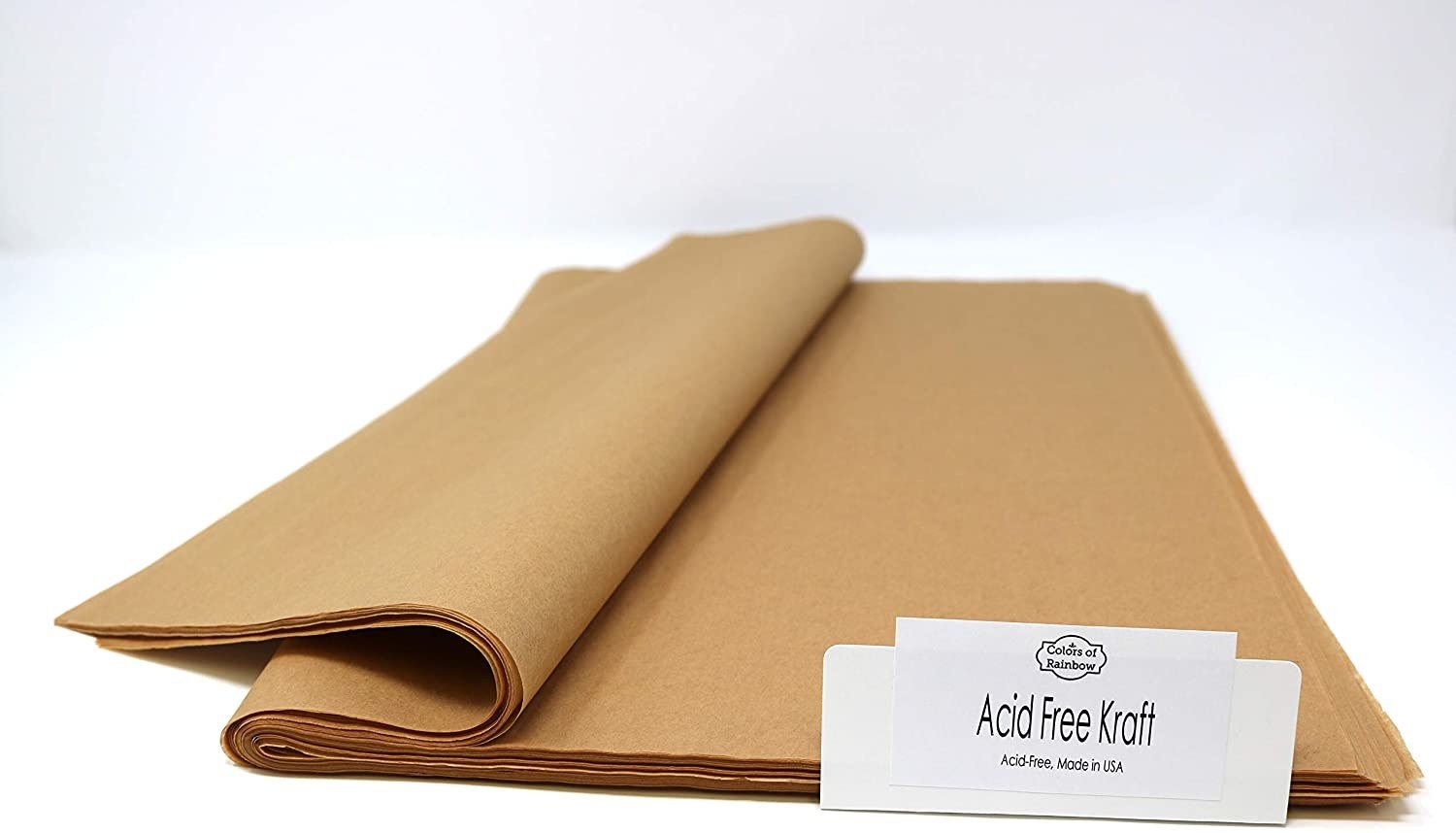 a stack of acid free tissue paper in the color kraft