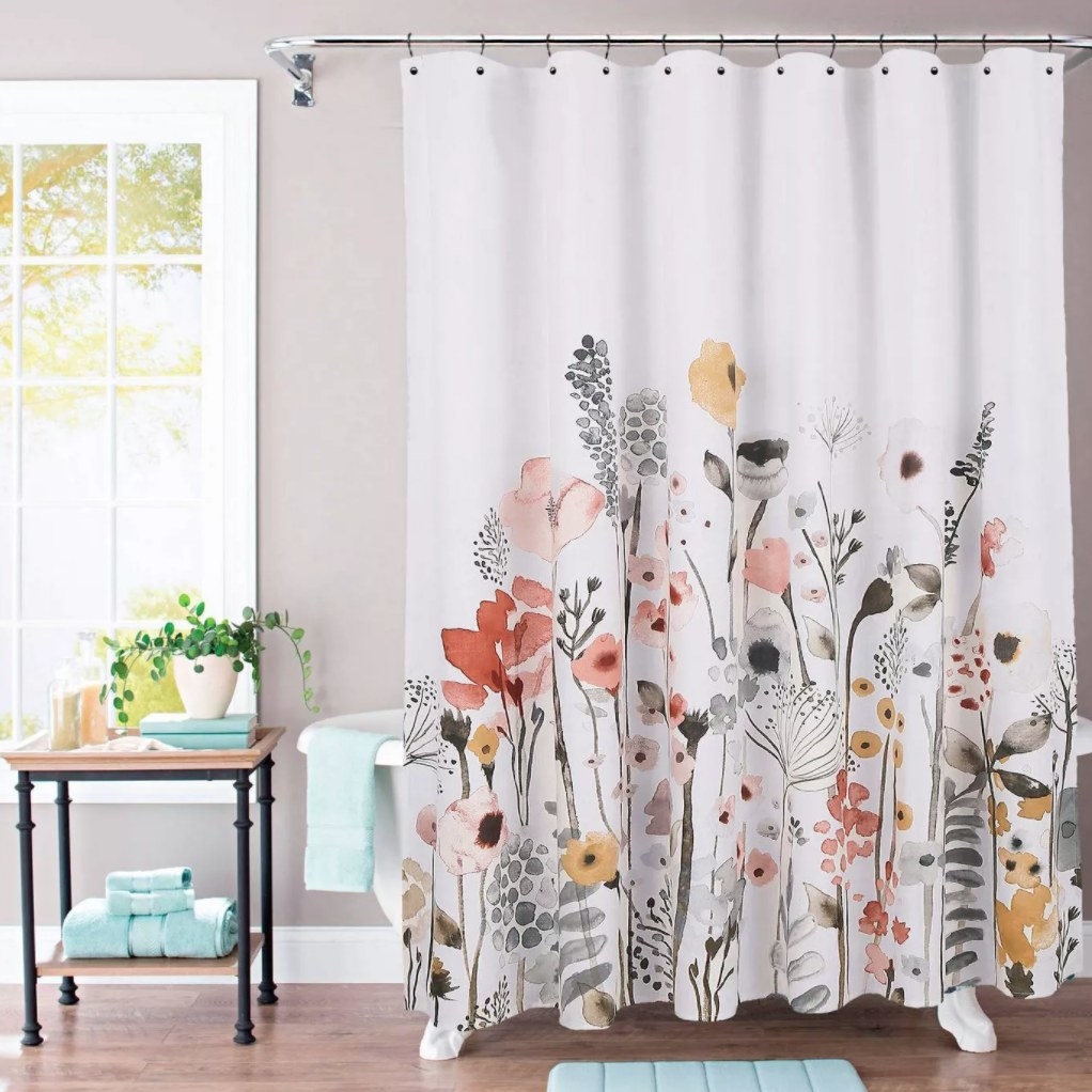 The shower curtain 