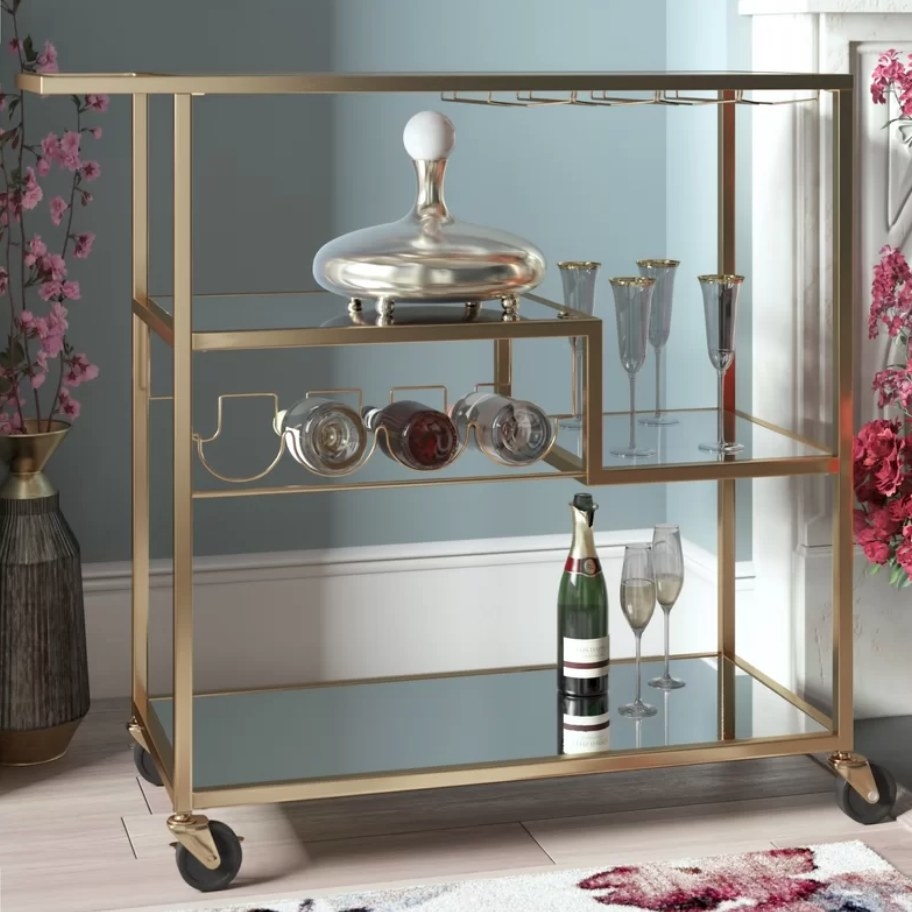 Bronze bar cart