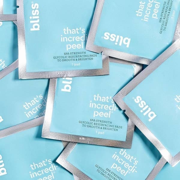 Bliss Incredi-peel packets scattered next to each other