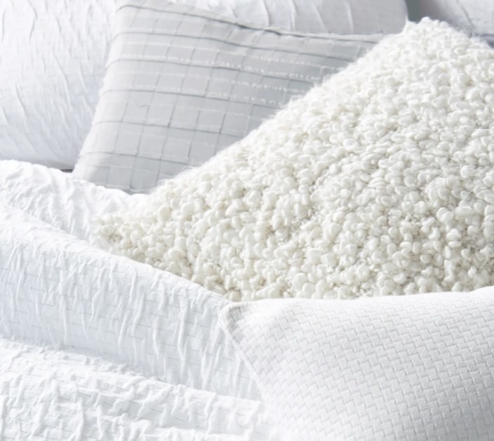 A white fluffy pillow