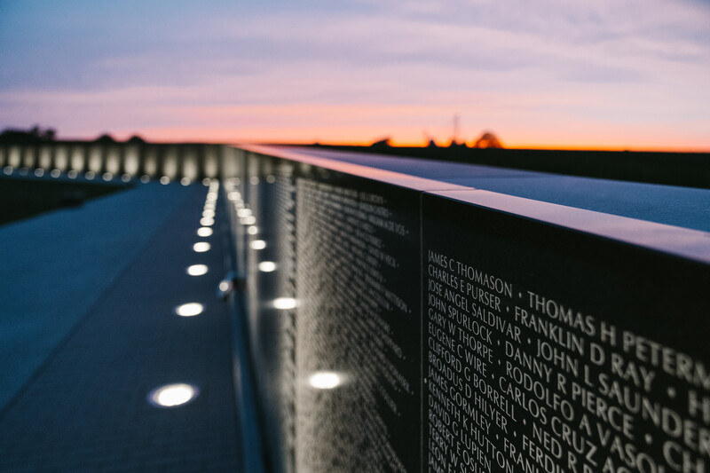 The wall of the Missouri&#x27;s National Veterans Memorial, Perryville