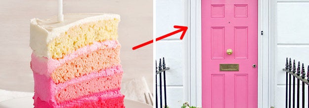 Pink cake and pink door