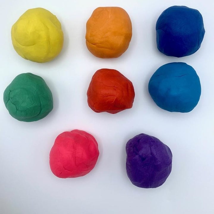 Different colors of stress therapy dough in balls 