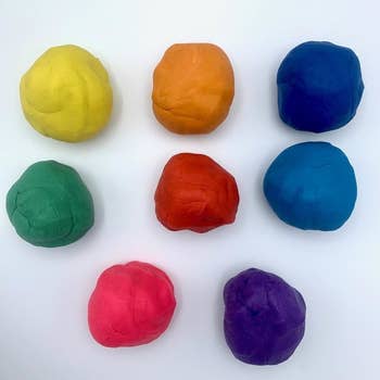 Different colors of stress therapy dough in balls 