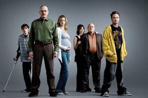 promotional image from the show breaking bad with the entire staff