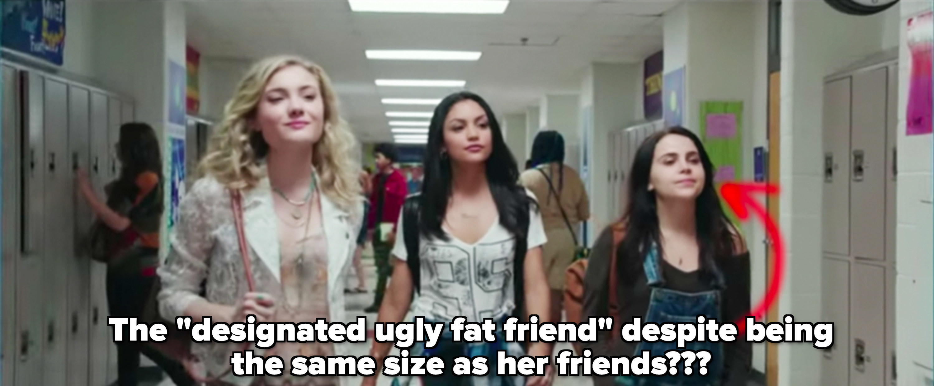 Jess, Casey, and Bianca walking in the school hallway in &quot;The Duff&quot;