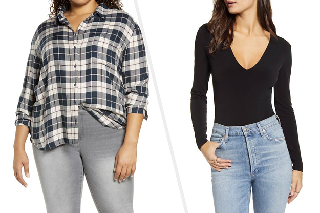 A split thumbnail of two models wearing tops