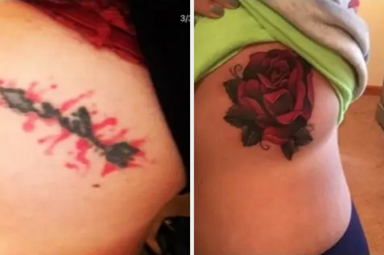 Rose Tattoo Cover Up on Shoulder Blade  Best Tattoo Ideas Gallery