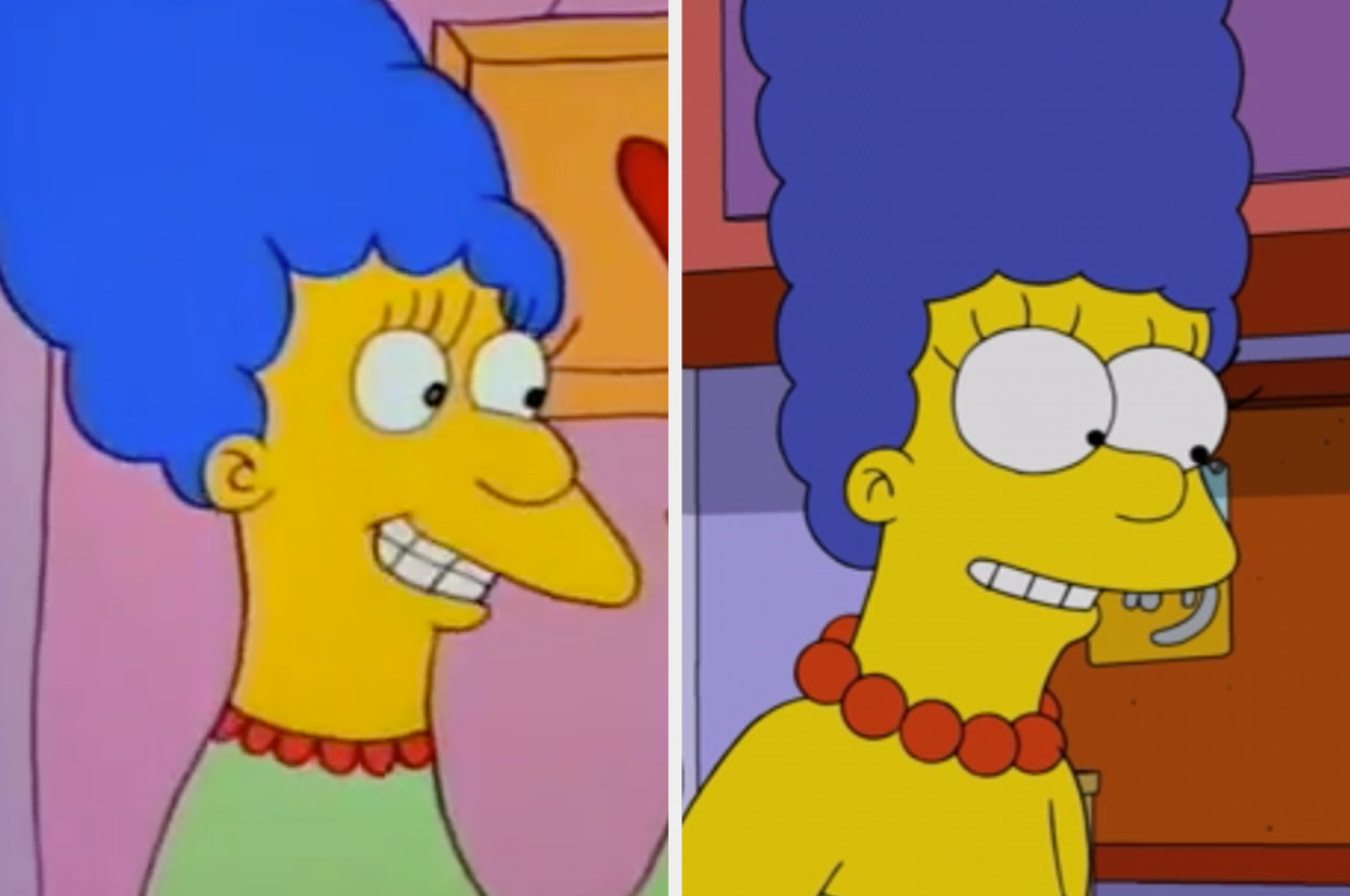 The Simpsons In Their First Episode Vs. Now