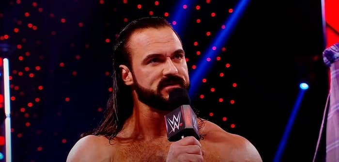 Drew McIntyre speaking on WWE microphone