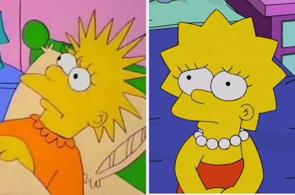 Lisa with really long spiky hair vs Lisa with shorter spiky hair and a white necklace
