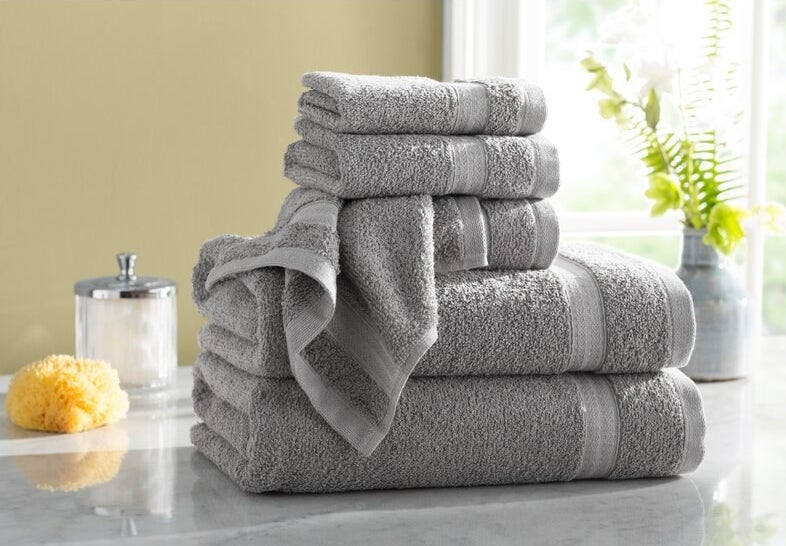 The towels in gray