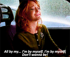Emma singing &quot;All by myself&quot; in the car on Glee