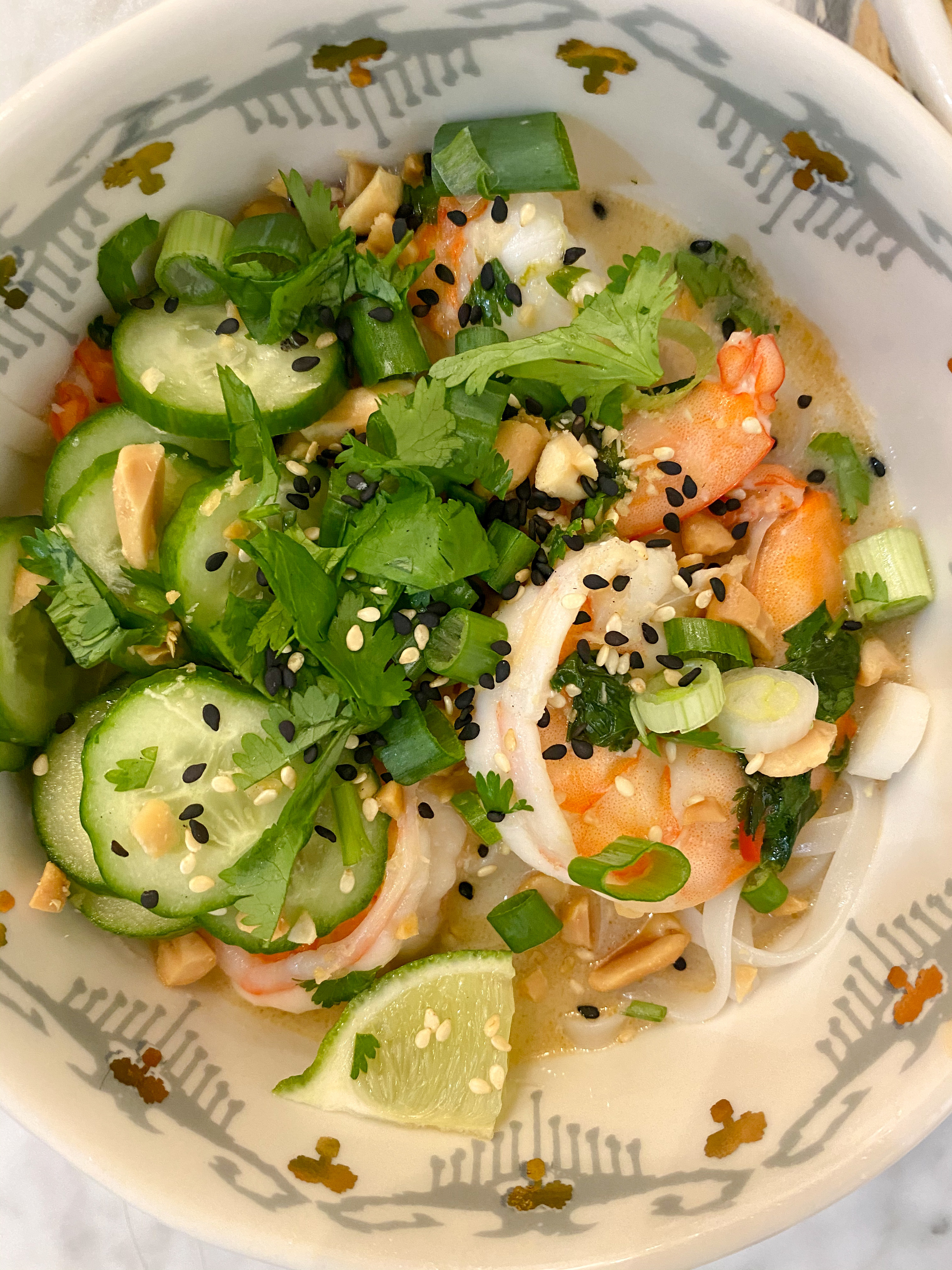 Rice Noodles with Shrimp and Coconut-Lime Dressing