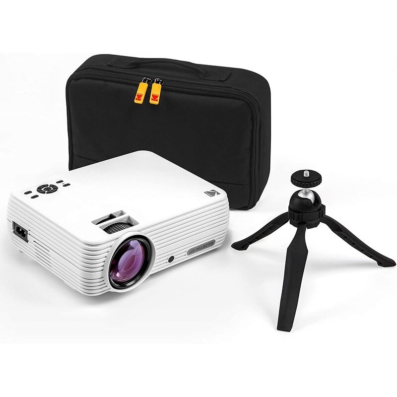 Projector with carrying case and tripod