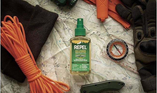 bottle of insect repellent spray