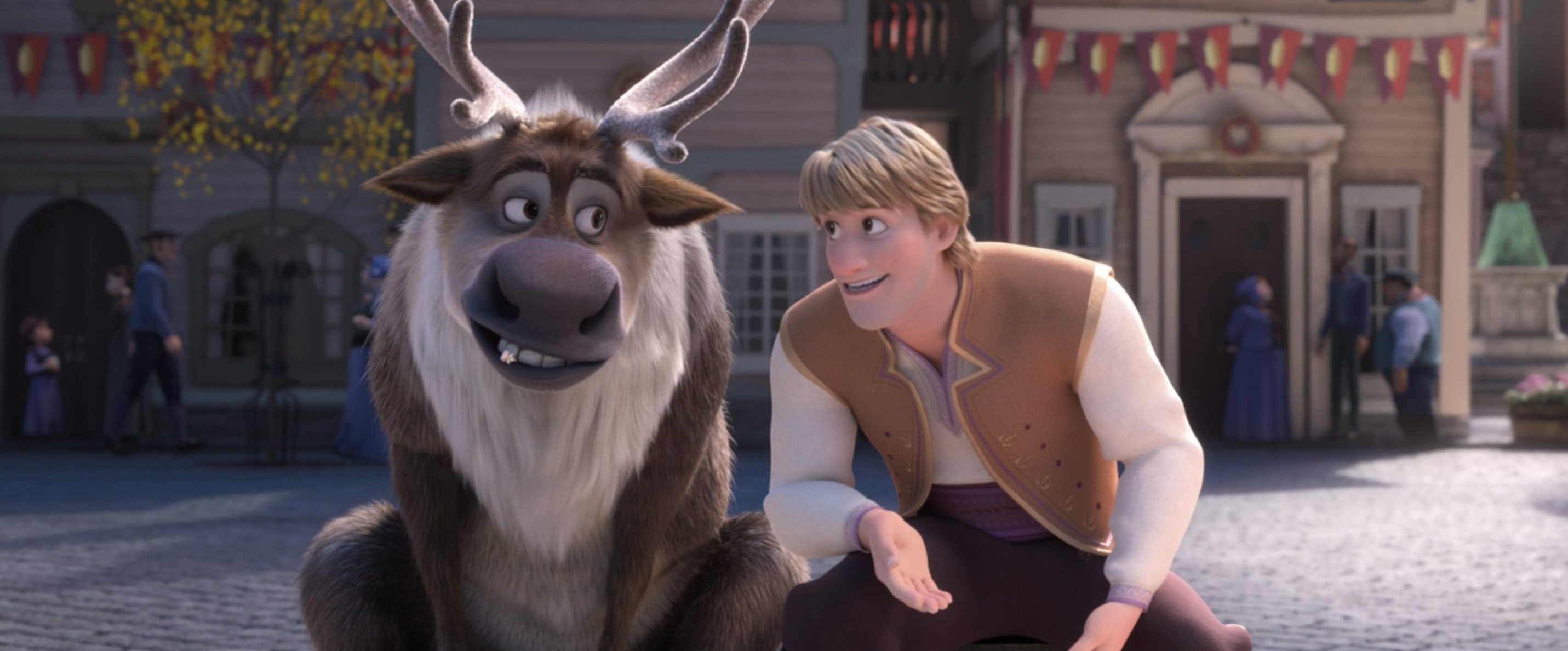 Kristoff and Sven talking about the engagement