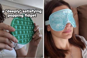 fidget toy and eye mask 