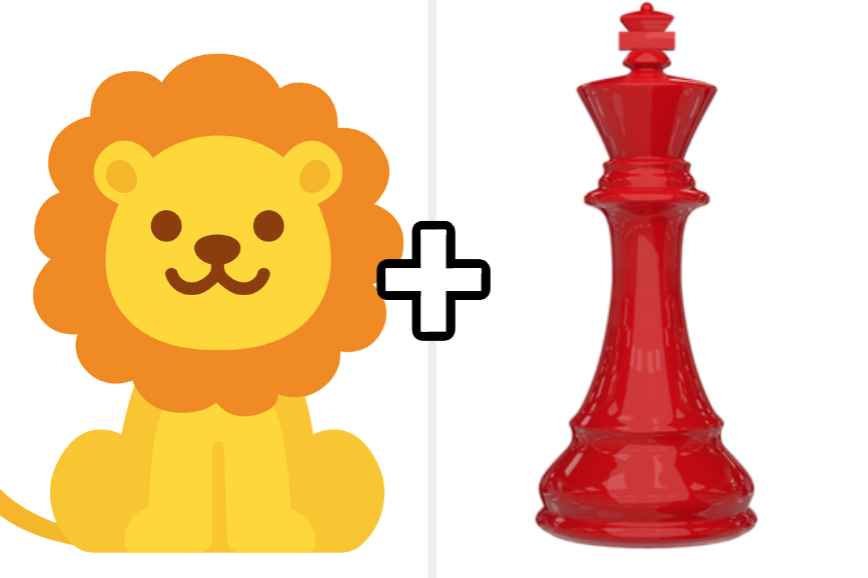 Lion plus king chess piece 