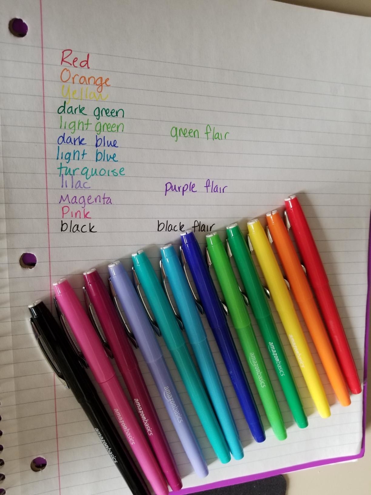 a reviewer&#x27;s set of pens