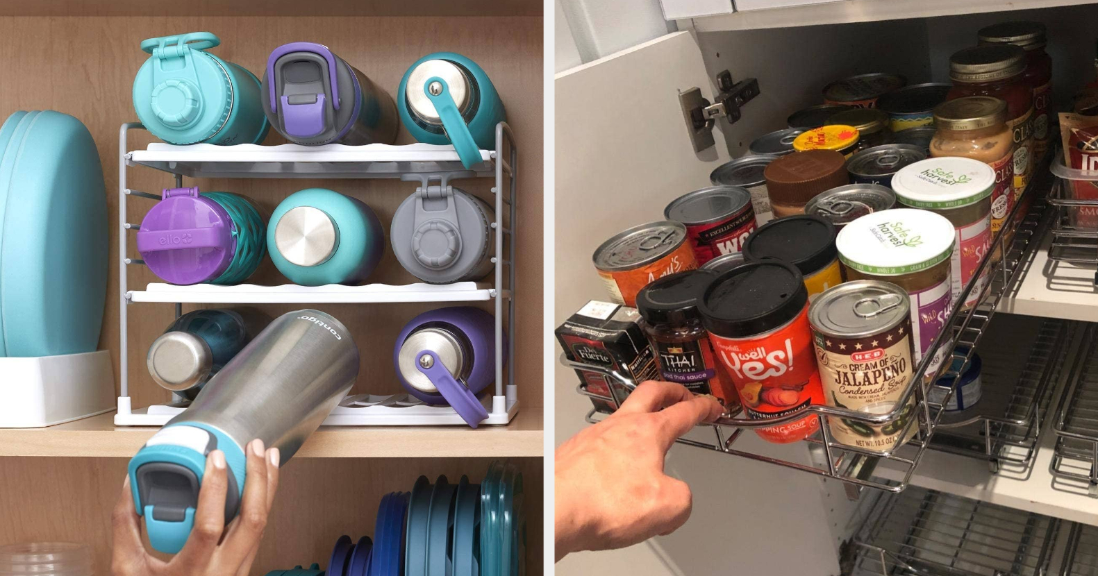 Kitchen storage idea for cups and drink bottles cupboard - The Organised  Housewife