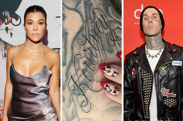 Travis Barker Tattoos Kourtney Kardashians Name on His Chest