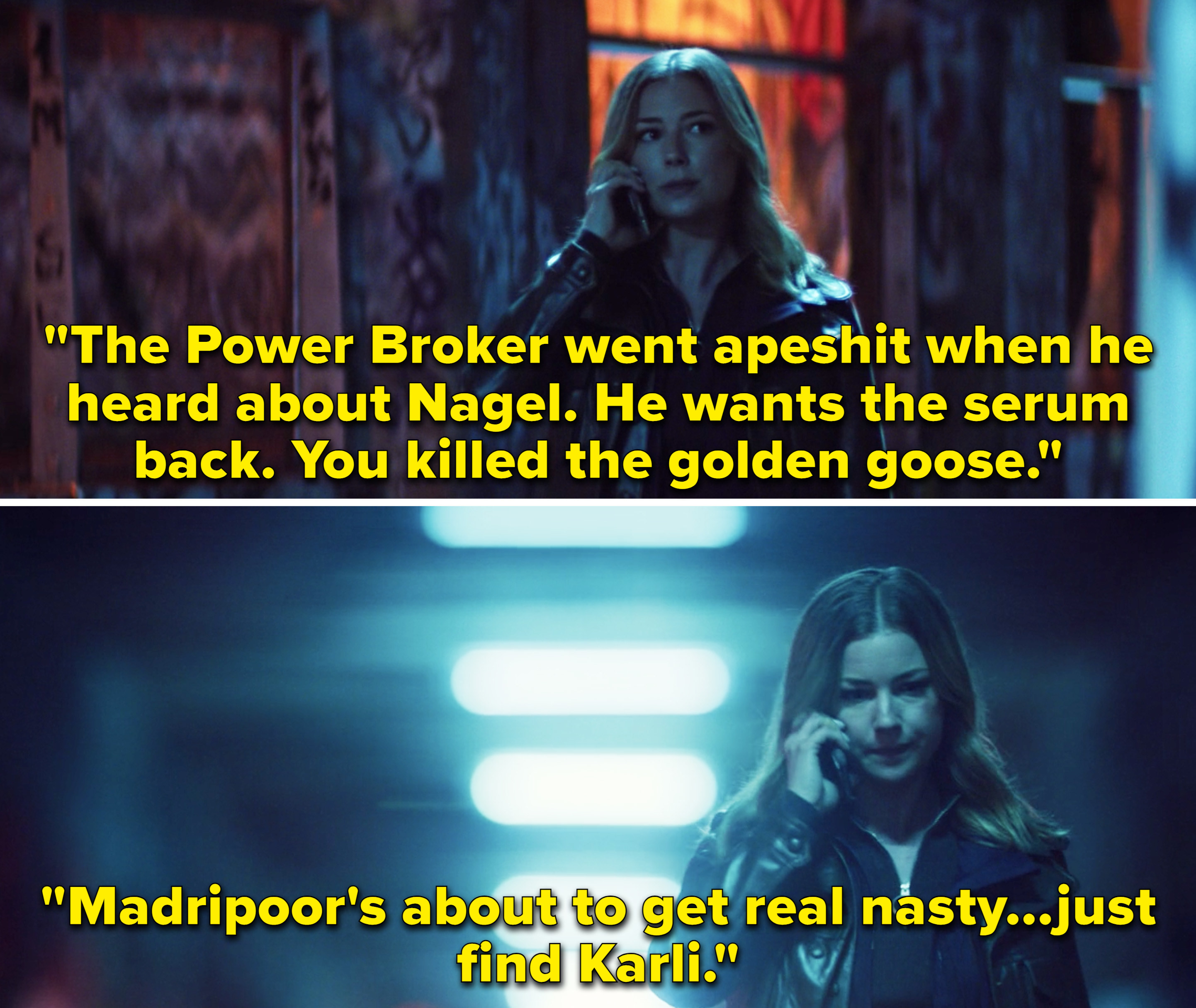 Sharon saying that the Power Broker went wild after Nagel&#x27;s death and Madripoor is &quot;about to get real nasty&quot;