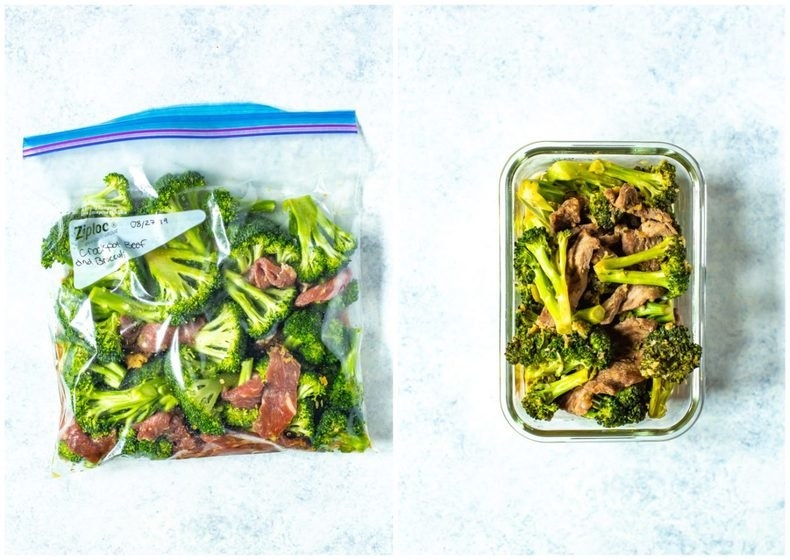 Freezer prep beef and broccoli 