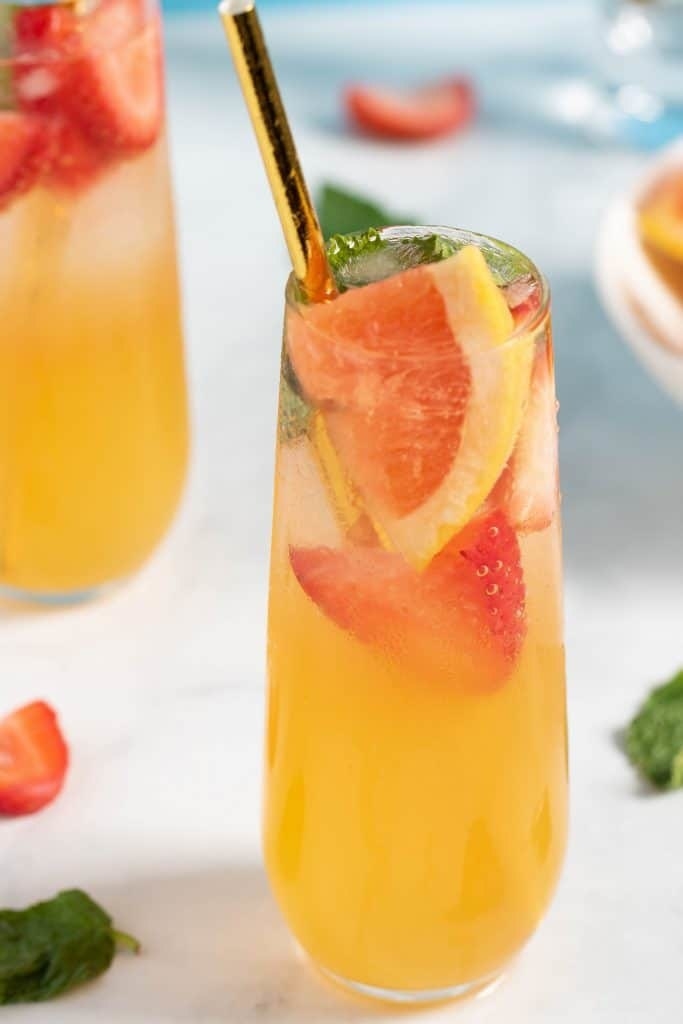 Two grapefruit strawberry sodas