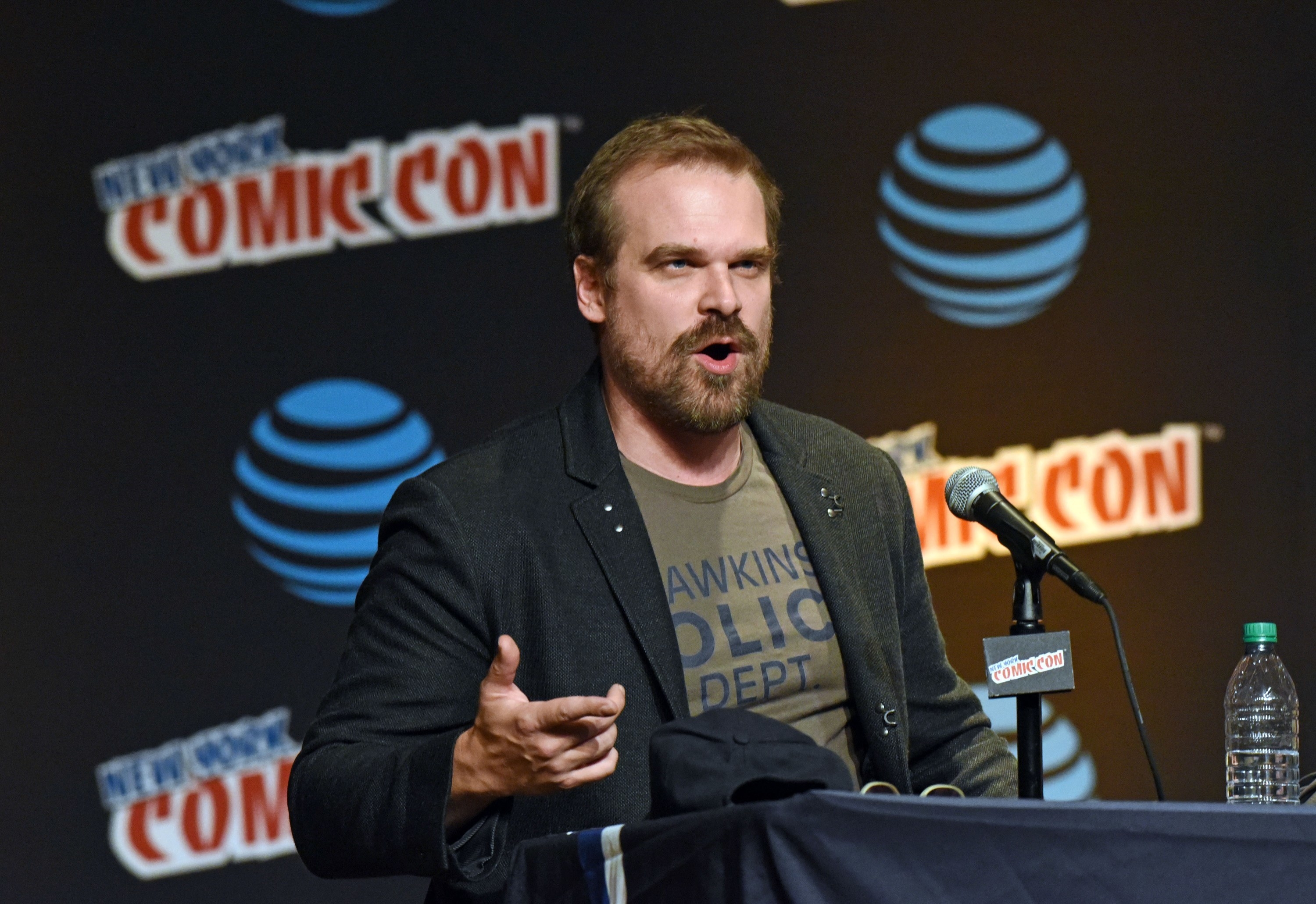 David Harbour at the 2016 New York Comic Con panel for Stranger Things