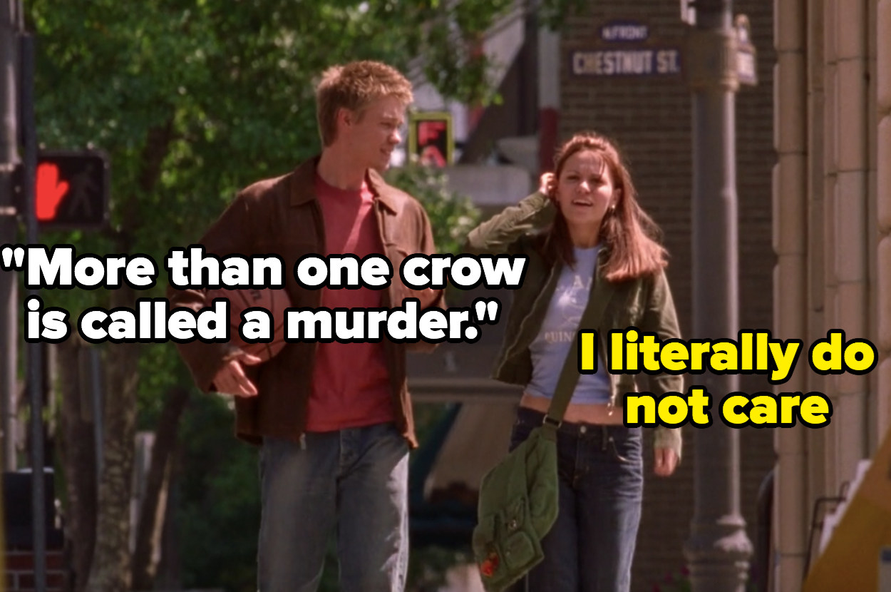 Lucas tells Haley that more than one crow is called a murder