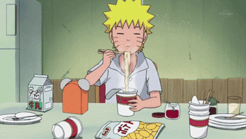 Anime character eating ramen