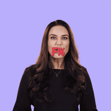 Woman with censor bar over mouth