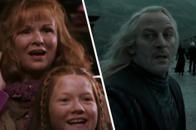 Molly Weasley is on the left with Lucius Malfoy on the right