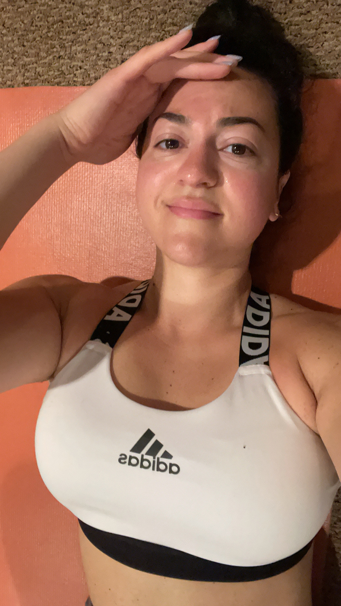 The author looking tired after a workout