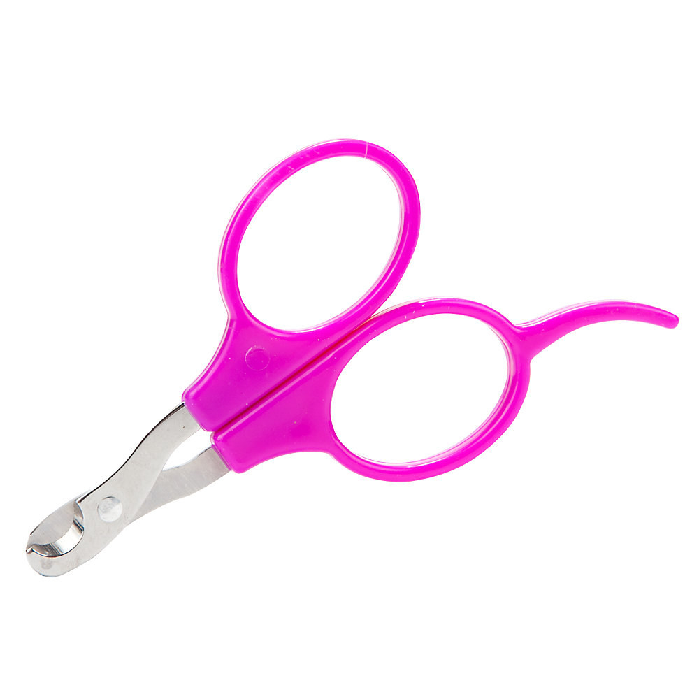 The pink-handled scissors
