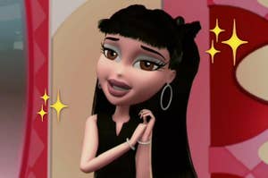 a bratz doll looking at someone with admiration 