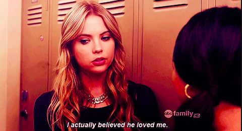 Hannah talking to Mona in "Pretty Little Liars" saying "I actually believed he loved me"