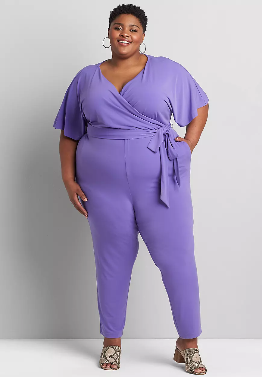 purple wrap jumpsuit 
